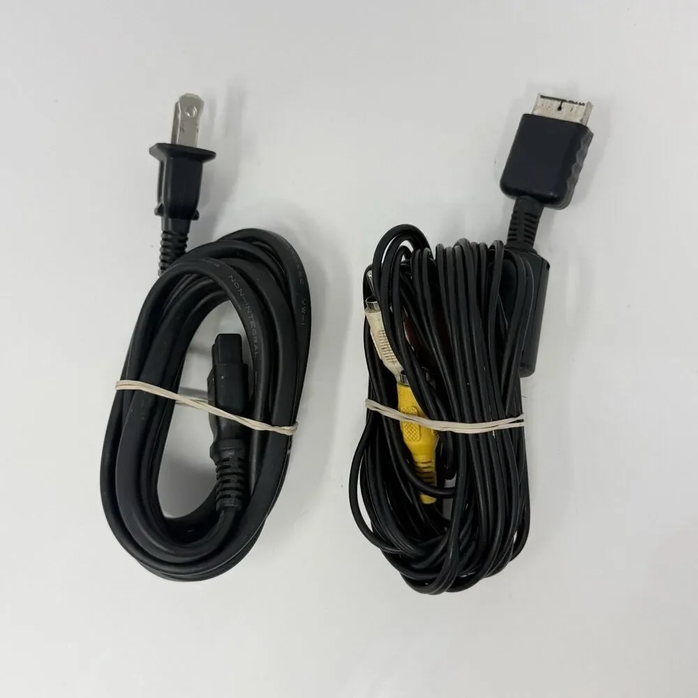 Sony PlayStation 2 PS2 Black Console SCPH-39001 Controller Cords Tested